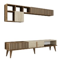 Comodă TV Hanah Home Milan Walnut Travertine imaginea #6 — magazin online Desire.md
