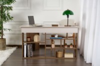 Masa de birou Hanah Home Vesper Cashmere Walnut imaginea #3 — magazin online Desire.md