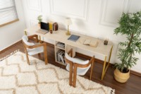 Masa de birou Hanah Home Twin Travertine Gold