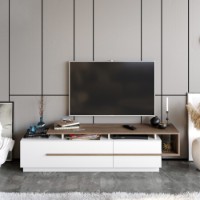 Comodă TV Hanah Home Pia Walnut White imaginea #2 — magazin online Desire.md