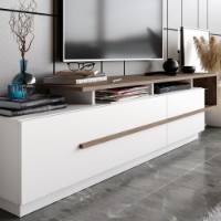 Comodă TV Hanah Home Pia Walnut White imaginea #3 — magazin online Desire.md