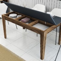 Обеденный стол Hanah Home Milan 513 Walnut Anthracite фото №4 — интернет-магазин Desire.md