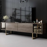 Comodă TV Hanah Home Gold Line Walnut Black
