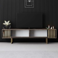 Comodă TV Hanah Home Gold Line Walnut Black imaginea #3 — magazin online Desire.md