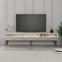 Comodă TV Hanah Home Lyon 44 Cream Walnut imaginea #2 — magazin online Desire.md