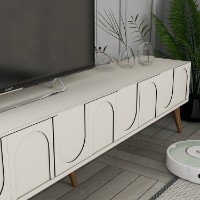 Comodă TV Hanah Home Lyon 44 Cream Walnut imaginea #4 — magazin online Desire.md