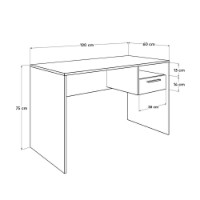 Masa de birou Hanah Home Cms-510-Oo-1 Walnut imaginea #12 — magazin online Desire.md