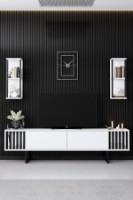 Comodă TV Hanah Home Chrome Line White Black imaginea #2 — magazin online Desire.md