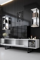 Comodă TV Hanah Home Chrome Line White Black imaginea #3 — magazin online Desire.md