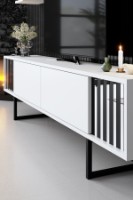 Comodă TV Hanah Home Chrome Line White Black imaginea #4 — magazin online Desire.md