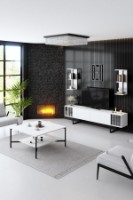Comodă TV Hanah Home Chrome Line White Black imaginea #5 — magazin online Desire.md