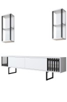 Comodă TV Hanah Home Chrome Line White Black imaginea #6 — magazin online Desire.md
