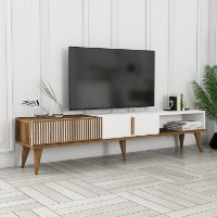 Comodă TV Hanah Home Milan Alt Walnut White imaginea #2 — magazin online Desire.md