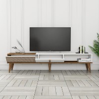 Comodă TV Hanah Home Milan Alt Walnut White imaginea #4 — magazin online Desire.md