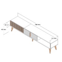 Comodă TV Hanah Home Milan Alt Walnut White imaginea #5 — magazin online Desire.md