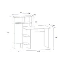 Masa de birou Hanah Home Bugra White Oak imaginea #4 — magazin online Desire.md