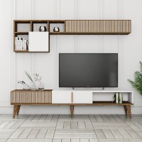 Comodă TV Hanah Home Milan TV Walnut White