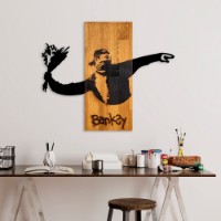 Panou decorativ Wallity Banksy Flower Thrower imaginea #2 — magazin online Desire.md