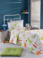 Lenjerie de pat Trendy Dinolar White (GTR008472)