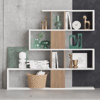 Etajeră Hanah Home Karlin White Walnut