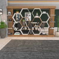 Etajeră Hanah Home Sueno White Walnut