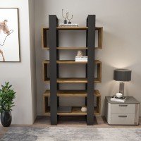 Etajeră Hanah Home Reina Walnut Anthracite