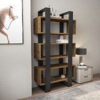 Стеллаж Hanah Home Reina Walnut Anthracite фото №3 — интернет-магазин Desire.md
