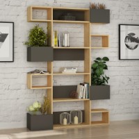 Etajeră Hanah Home Niho Oak Anthracite