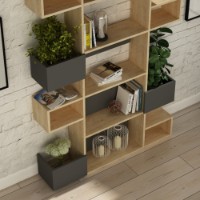 Etajeră Hanah Home Niho Oak Anthracite imaginea #2 — magazin online Desire.md
