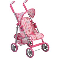 Cărucior pentru păpuși Moni Flower Garden Pink