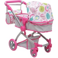 Cărucior pentru păpuși Moni Pink Rose (9651b)