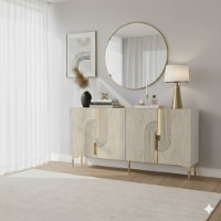 Dulăpior Hanah Home Meyra 150 White/Travertine/Gold imaginea #2 — magazin online Desire.md