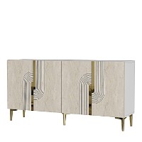 Dulăpior Hanah Home Meyra 150 White/Travertine/Gold imaginea #4 — magazin online Desire.md