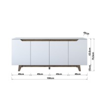 Тумба Hanah Home GD102 1874 White/Walnut фото №9 — интернет-магазин Desire.md