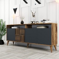 Dulăpior Hanah Home Milan Walnut/Anthracite imaginea #2 — magazin online Desire.md