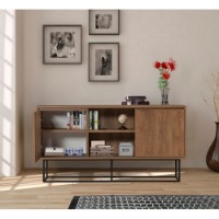 Dulăpior Hanah Home Zela Walnut/Black imaginea #2 — magazin online Desire.md
