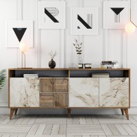 Dulăpior Hanah Home Milan Walnut/White Marble