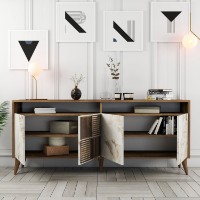 Dulăpior Hanah Home Milan Walnut/White Marble imaginea #3 — magazin online Desire.md