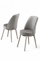 Комплект для столовой Hanah Home Pefa Grey/Chrome Grey фото №2 — интернет-магазин Desire.md