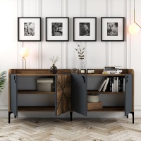 Dulăpior Hanah Home Venedik Walnut/Anthracite imaginea #3 — magazin online Desire.md