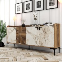 Dulăpior Hanah Home Venedik Walnut/White Marble imaginea #2 — magazin online Desire.md