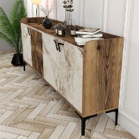 Dulăpior Hanah Home Venedik Walnut/White Marble imaginea #4 — magazin online Desire.md