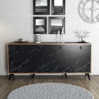 Dulăpior Hanah Home Elite 1618 Walnut/Black Marble