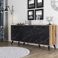 Dulăpior Hanah Home Elite 1618 Walnut/Black Marble imaginea #2 — magazin online Desire.md