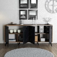 Dulăpior Hanah Home Elite 1618 Walnut/Black Marble imaginea #3 — magazin online Desire.md