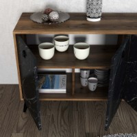 Dulăpior Hanah Home Elite 1618 Walnut/Black Marble imaginea #4 — magazin online Desire.md