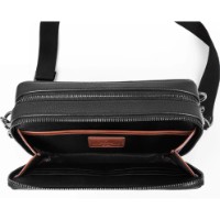 Rucsac pentru oraș WiWU Master Genuine Leather Fingerprint Lock Crossbody Bag Black imaginea #4 — magazin online Desire.md