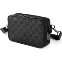 Rucsac pentru oraș WiWU Master Genuine Leather Fingerprint Lock Crossbody Bag Black
