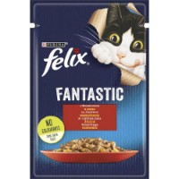 Hrană umedă pentru pisici Purina Felix Fantastic Beef 85g