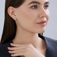 Cercei din aur cu zirconiu Sokolov 51-122-02979-1  1,6g imaginea #2 — magazin online Desire.md